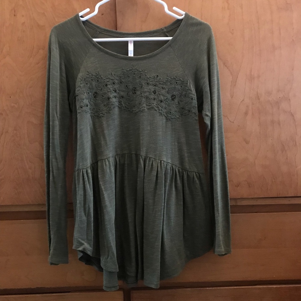 Green Peplum Top